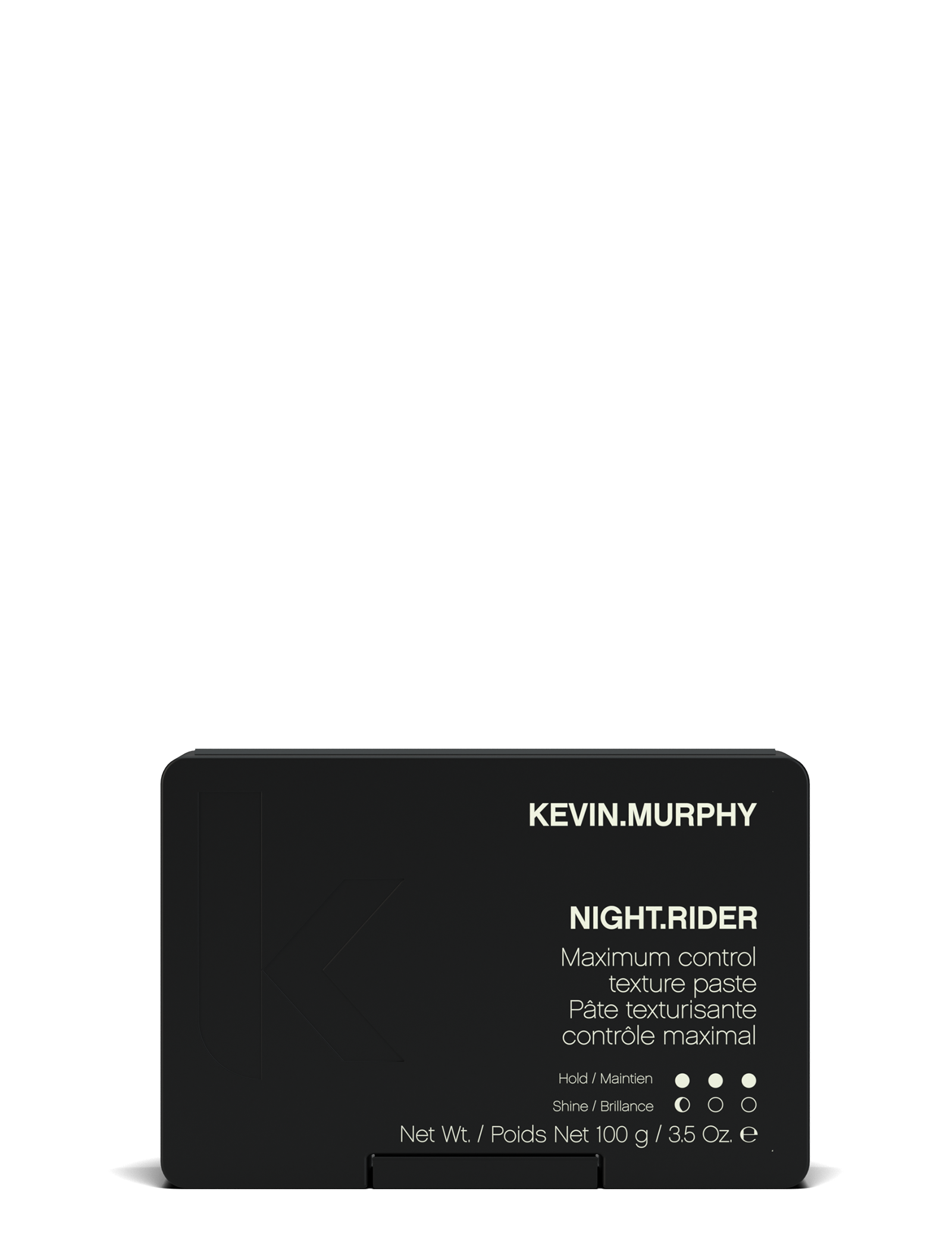 Kevin Murphy Night.Rider hair product packaging on a white background