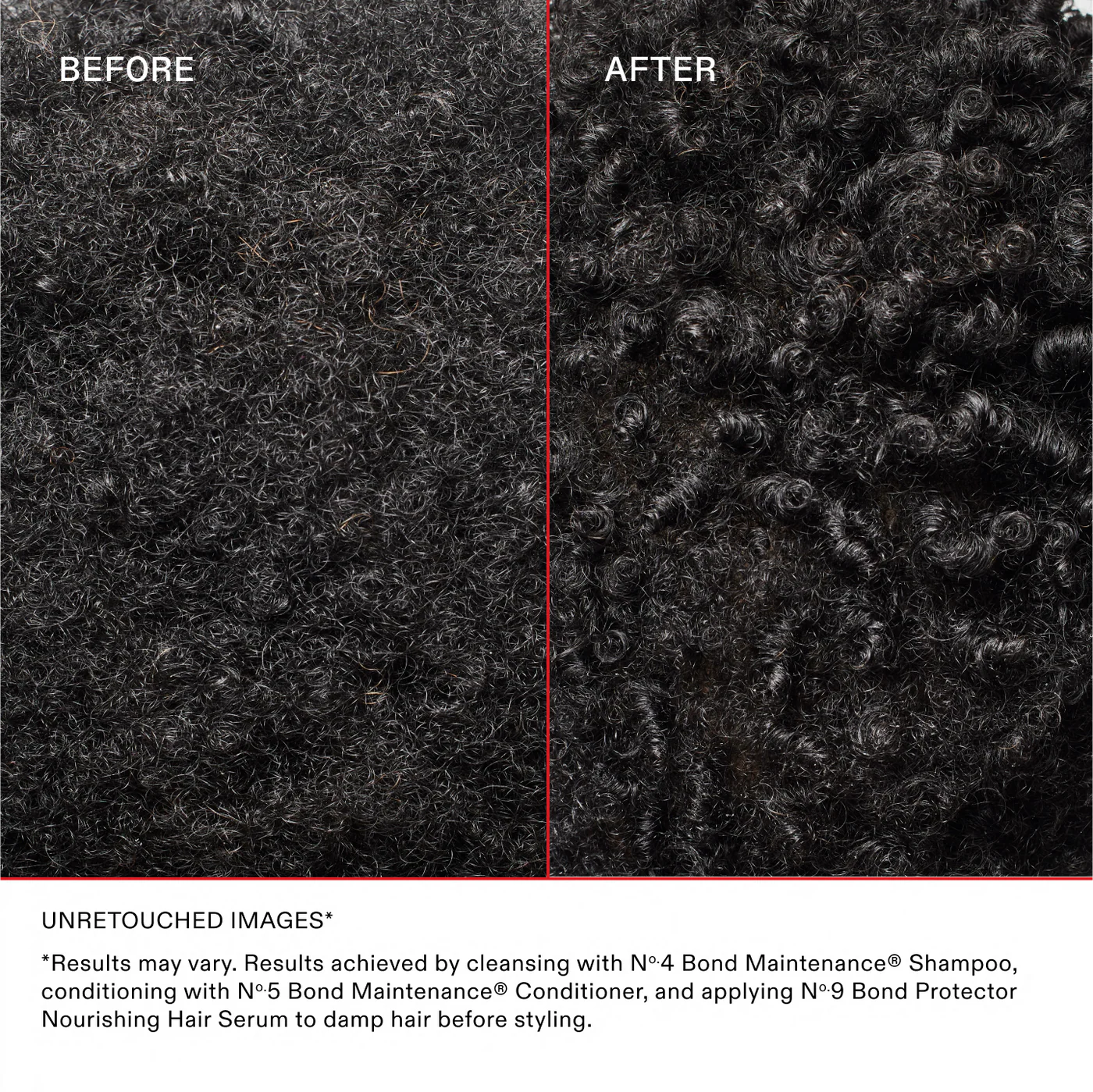 Comparison of hair texture before and after using a hair care product, with 'Before' on the left and 'After' on the right.