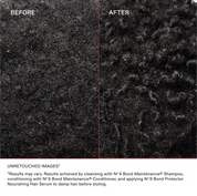 Comparison of hair texture before and after using a hair care product, with 'Before' on the left and 'After' on the right.