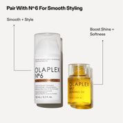 Olaplex No.6 Bond Smoother and No.7 Bonding Oil on a white background
