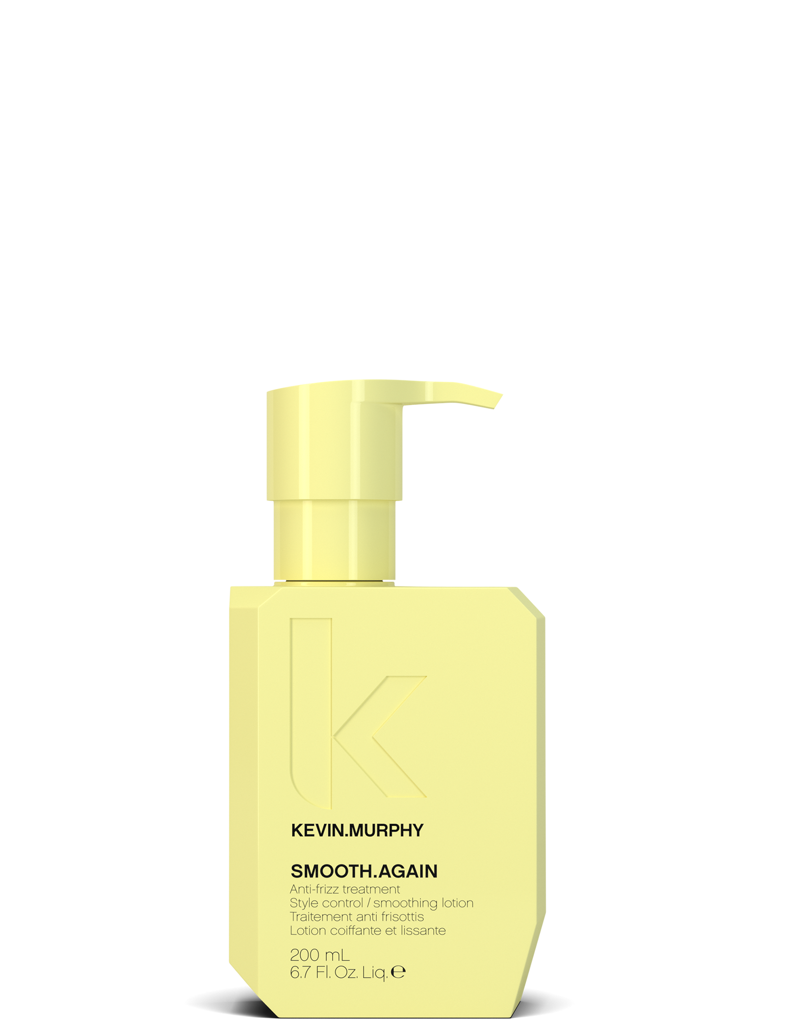 Yellow bottle of Kevin Murphy Smooth Again product on a white background