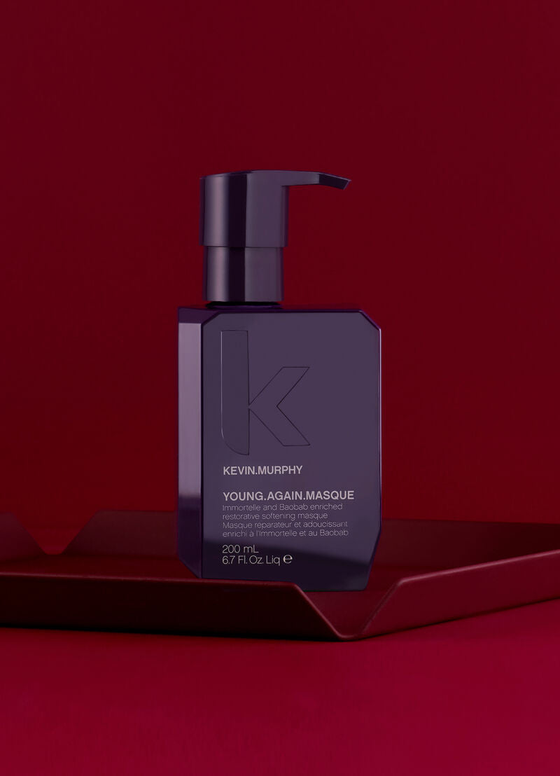 Kevin Murphy Young Again Masque bottle on a red background