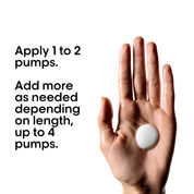 Hand holding a sample of product with text on how to use it