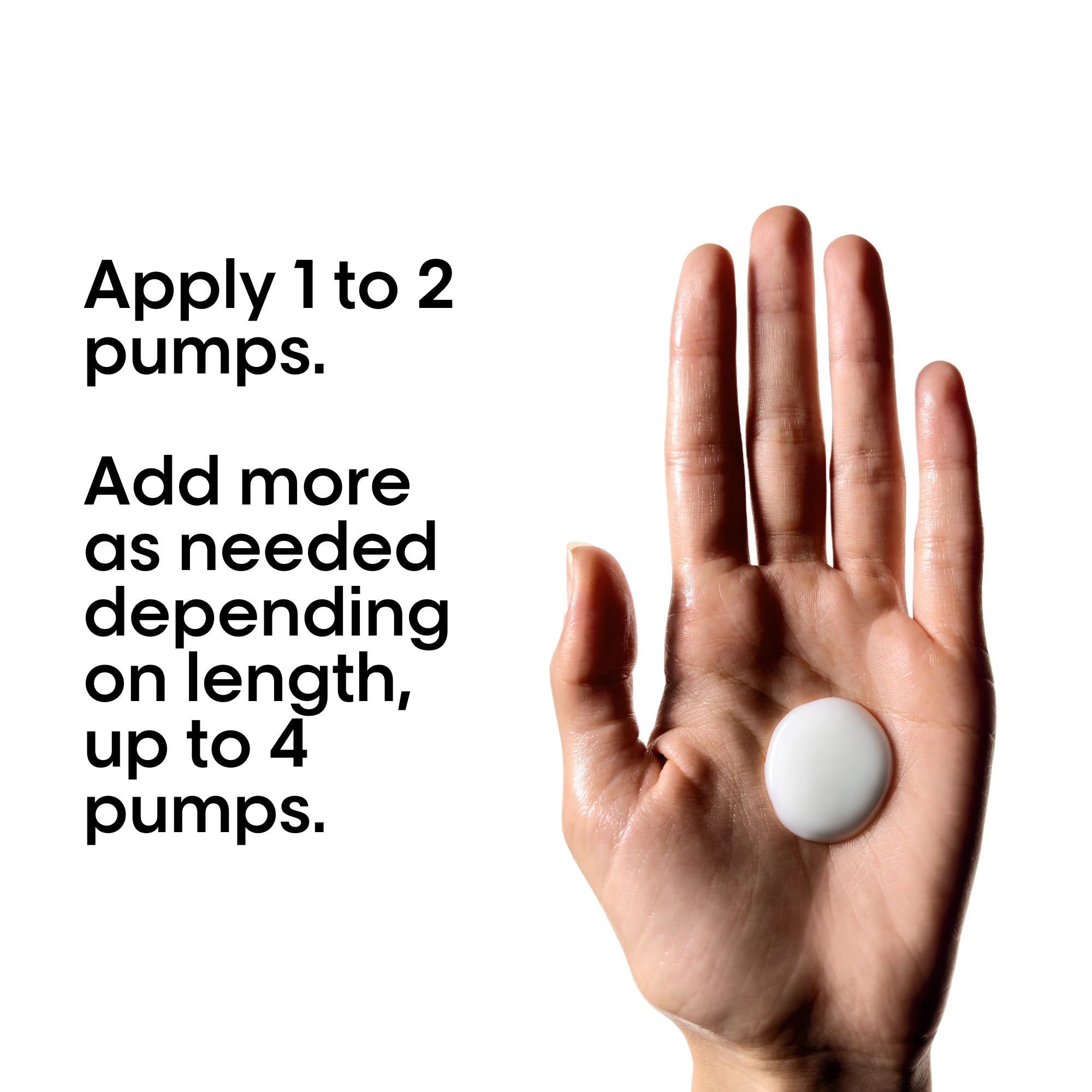 Hand holding a sample of product with text on how to use it