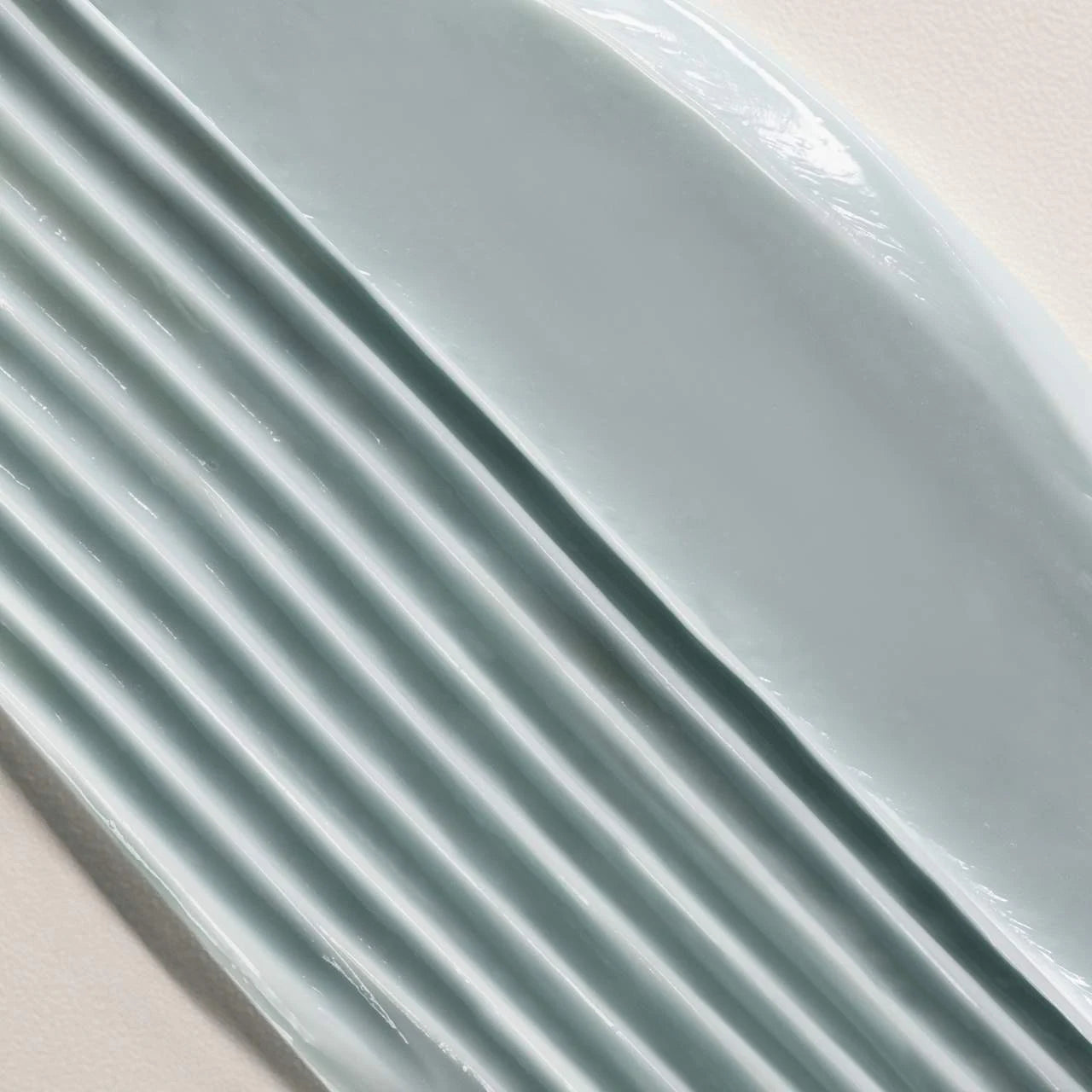 Close-up of conditioner sample with ribbed texture