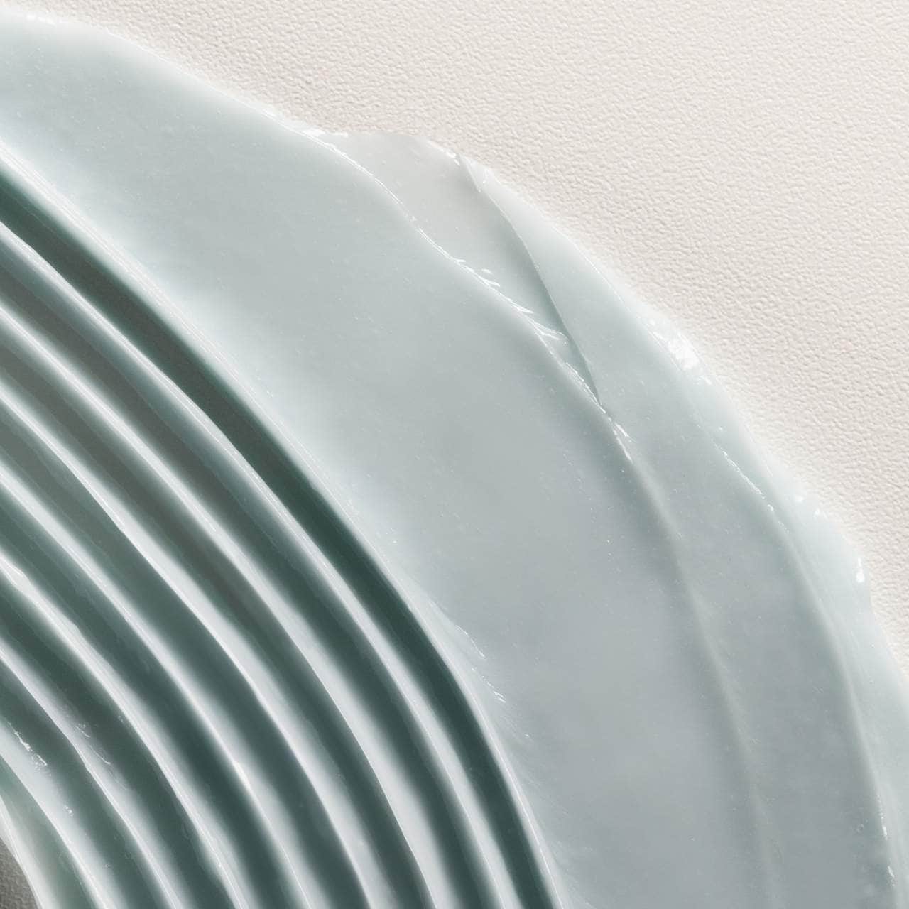 Close-up of mask sample with ribbed texture