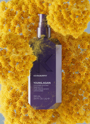 Kevin Murphy Young Again product with yellow floral background